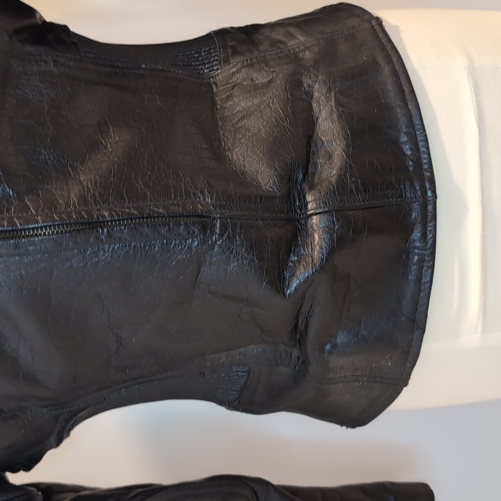 Screaming Eagle Motorcycle Biker Black Leather Jacket - Picture 8 of 16